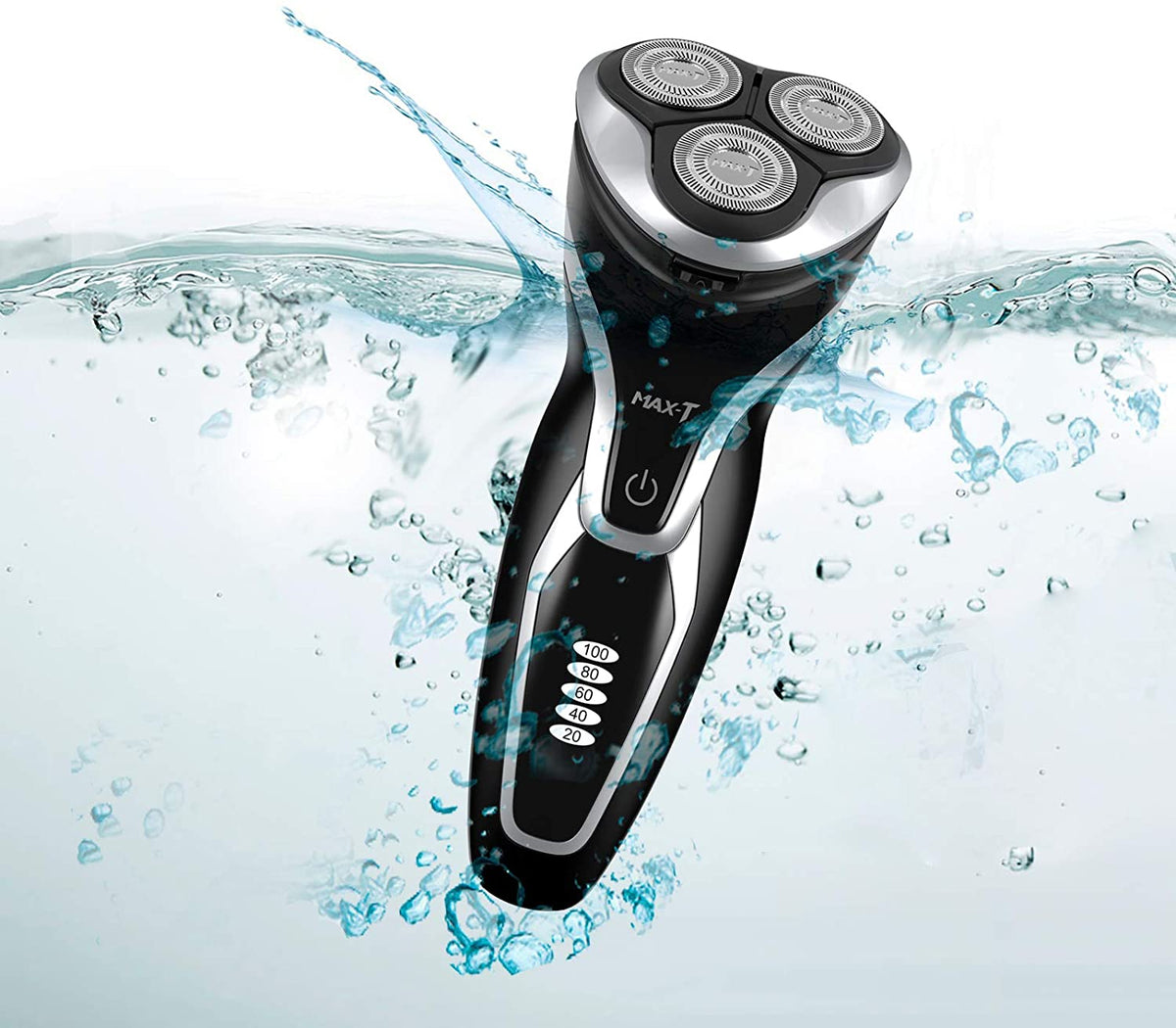 MAX-T Men's Electric Wet and Dry Shaver, 3D ProSkin IPX7 Waterproof Electric Shaver with Pop-up Precision Trimmer, Rechargeable and Cordless Electric Shaver.