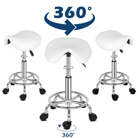 Saddle Stool Ha Ha Feet Rotation Bar Stool White