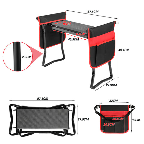 Garden stool kneeler garden kneeler with 2 tool bag glove