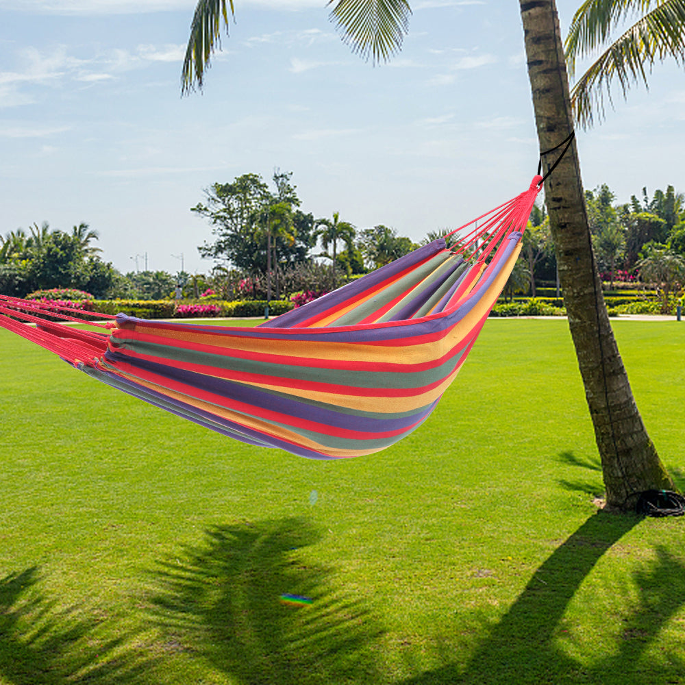 200*150cm Portable Polyester & Cotton Hammock Four Red