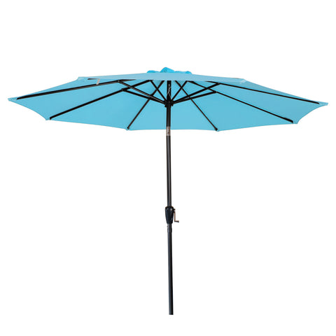 2.7M Garden Parasol Patio Umbrella with 8 Sturdy Ribs, Outdoor Sunshade Canopy with Crank and Tilt Mechanism UV Protection for Deck, Patio and Balcony