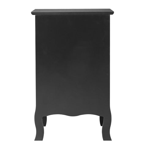 FCH 40*30*63cm Countryl Style MDF Spray Paint Curved Foot One Drawer One Door Night Table Black