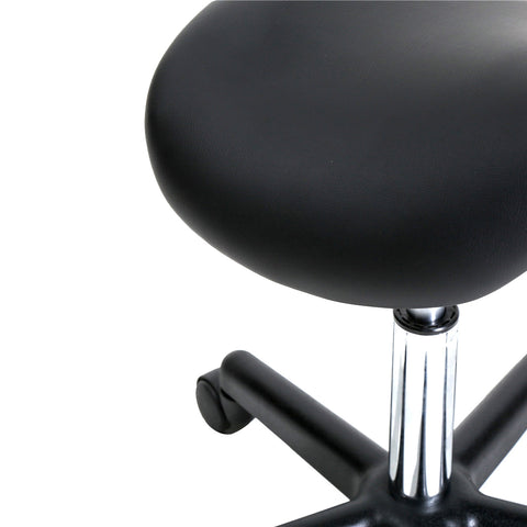 Saddle Stool Plastic Flat Feet Rotation Bar Stool Black