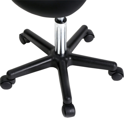 Saddle Stool Plastic Flat Feet Rotation Bar Stool Black