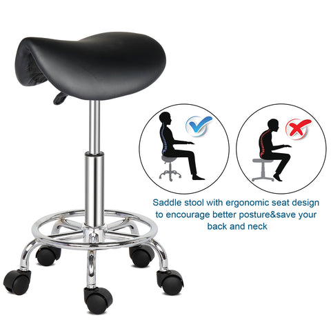 Saddle Stool Ha Ha Feet Rotation Bar Stool Black