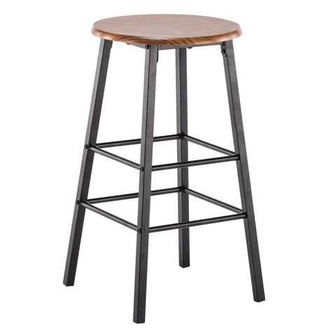 PVC Wood Grain Simple Bar Table Tound Bar Stool (One Table And Two Stools)