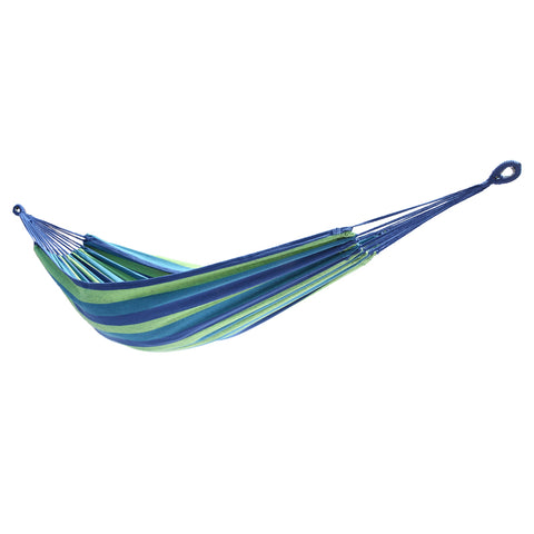 200*150cm Portable Polyester & Cotton Hammock Blue & Green Strip