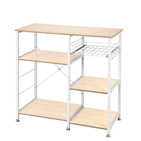 3-Tier Kitchen Baker's Rack Utility Microwave Oven Stand Storage Cart Workstation Shelf White Oak