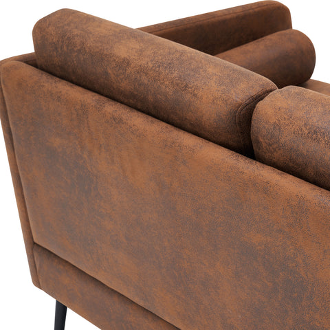 134*71*74cm Hot Stamping Cloth With Pillow Two-seater Surrounding Chair Indoor Two-seater Sofa Brown