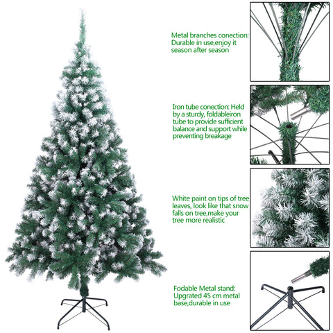 7FT Spray White PVC Christmas Tree 870 Branches