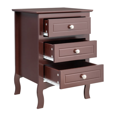 45*38*63cm Country Style Three Drawer Night Table Large Size Brown