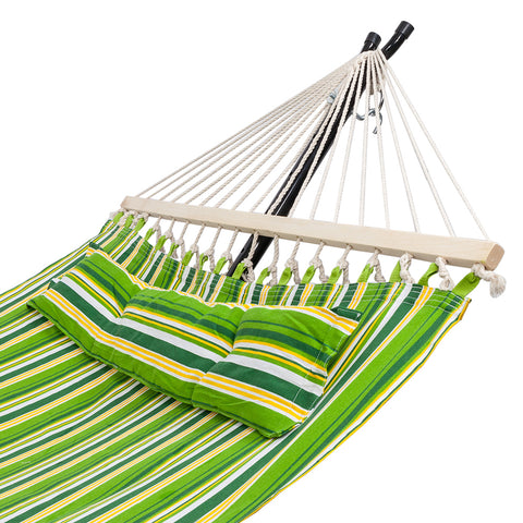 Stylish Printing Style Hammock Beach Swing Double Beds for Outdoor Camping Travel Green