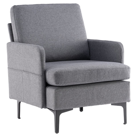 Lounge Chair, Comfy Single Sofa Accent Chair for Bedroom Living Room Guestroom, Dark Grey