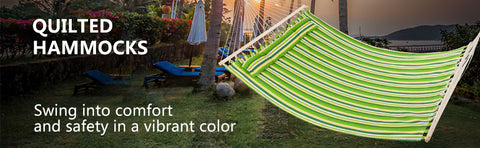 Stylish Printing Style Hammock Beach Swing Double Beds for Outdoor Camping Travel Green