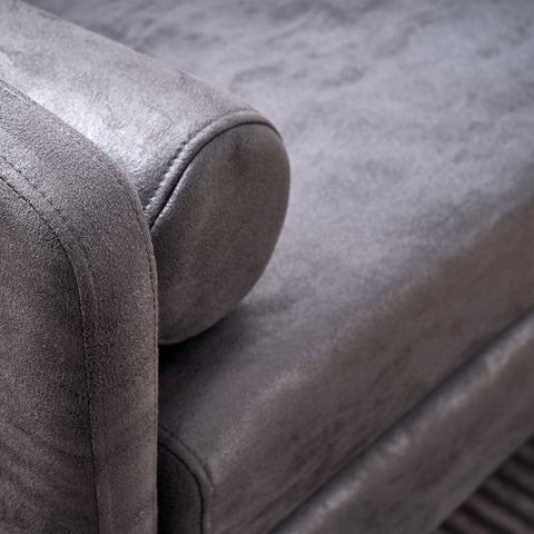 97*71*74cm 1.5 Seats Hot Stamping Cloth Surrounding Chair With Pillow Indoor Circle Chair Dark Grey