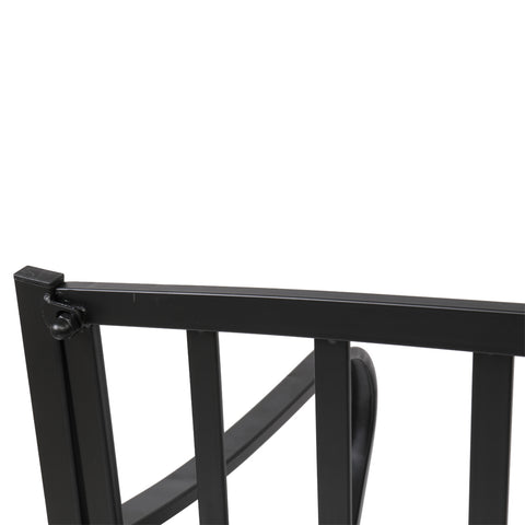 51" Patio Park Garden Outdoor Bench Patio Porch Chair Vintage Backyard Seat Furniture Iron Frame Black