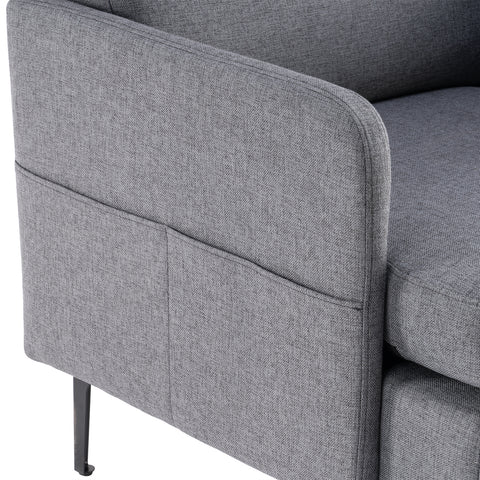 Lounge Chair, Comfy Single Sofa Accent Chair for Bedroom Living Room Guestroom, Dark Grey