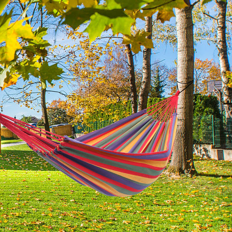 200*150cm Portable Polyester & Cotton Hammock Four Red