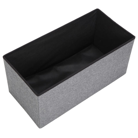 Practical Signature Cotton Rectangle Shape Surface with Line Footstool Gray