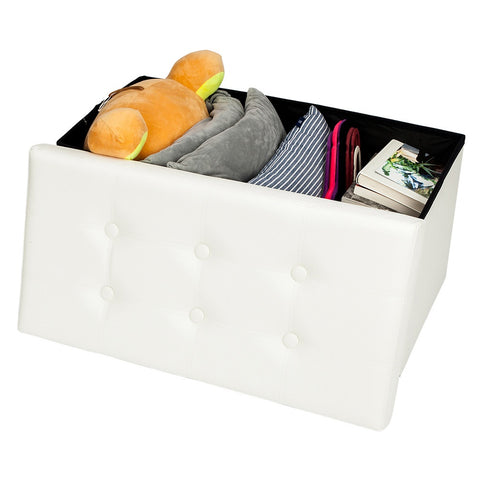 PU Leather Footstool with Leather Footstool White 76*38*38cm