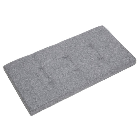 Practical Signature Cotton Rectangle Shape Surface with Line Footstool Gray