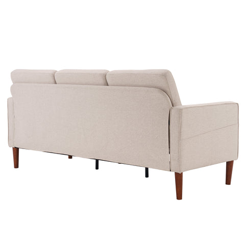 182*73*73cm Fabric Art 2nd Generation American Armrest 3 Persons With Concubine Pedal Indoor Modular Sofa Beige