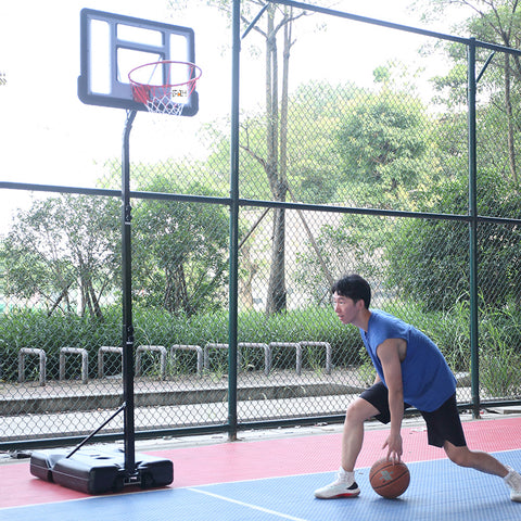 Basketballständer Basketballkorb mit Ständer Tragbar Korbanlage Outdoor Basketballanlage Höhenverstellbar von 210 bis 260 cm