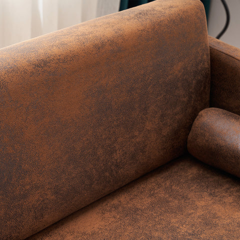 134*71*74cm Hot Stamping Cloth With Pillow Two-seater Surrounding Chair Indoor Two-seater Sofa Brown