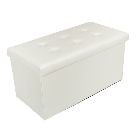 PU Leather Footstool with Leather Footstool White 76*38*38cm