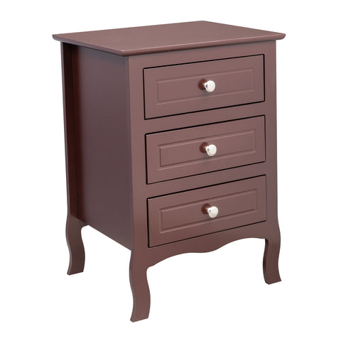 45*38*63cm Country Style Three Drawer Night Table Large Size Brown