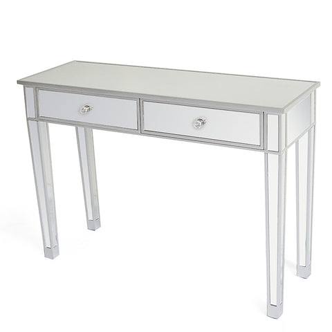 Mirrored Makeup Table Desk Vanity for Women with 2 Drawers