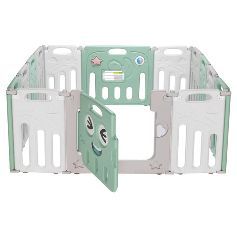 Fordable Baby 14 Panel Playpen Activity Safety Play Yard Foldable Portable HDPE Indoor Outdoor Playards Fence