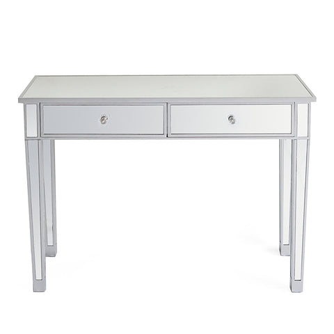 Mirrored Makeup Table Desk Vanity for Women with 2 Drawers