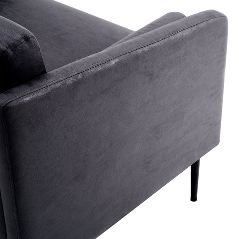 97*71*74cm 1.5 Seats Hot Stamping Cloth Surrounding Chair With Pillow Indoor Circle Chair Dark Grey