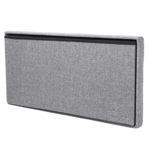 Practical Signature Cotton Rectangle Shape Surface with Line Footstool Gray