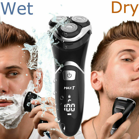 MAX-T razor men electric razor with precision trimmer, electric razor wet and dry razor electric razor with IPX7 & LED energy display, travel lock, 120 min running time