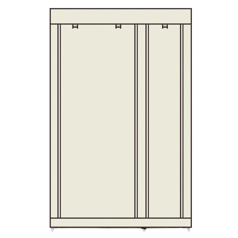 67" Portable Clothes Closet Wardrobe with Non-woven Fabric and Hanging Rod Quick and Easy to Assemble Beige