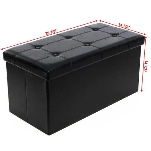 PU Leather Footstool with Leather Footstool Black 76*38*38cm