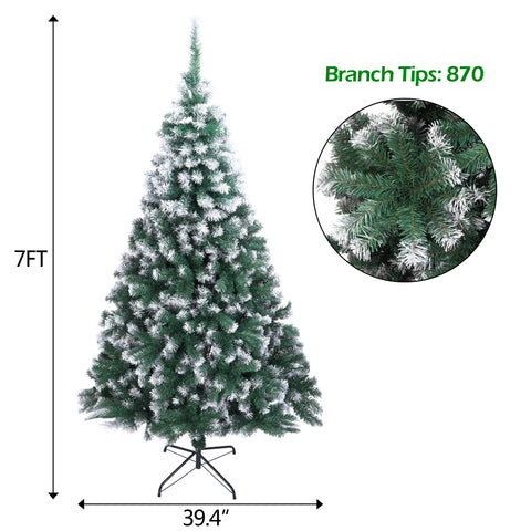 7FT Spray White PVC Christmas Tree 870 Branches