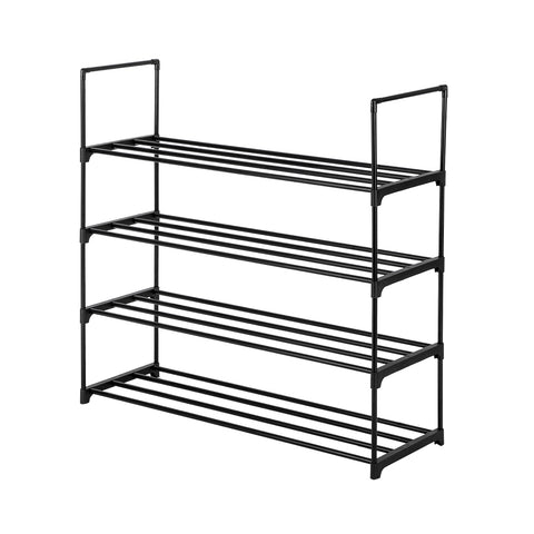 4 Tiers Shoe Rack Shoe Tower Shelf Storage Organizer For Bedroom, Entryway, Hallway, and Closet Black Color