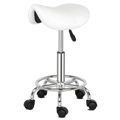 Saddle Stool Ha Ha Feet Rotation Bar Stool White