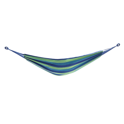 200*150cm Portable Polyester & Cotton Hammock Blue & Green Strip