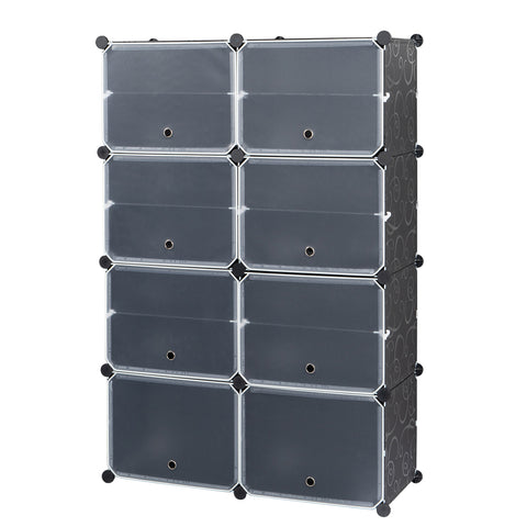 7-Tier Portable 28 Pair Shoe Rack Organizer 14 Grids Tower Shelf Storage Cabinet Stand Expandable for Heels, Boots, Slippers, Black