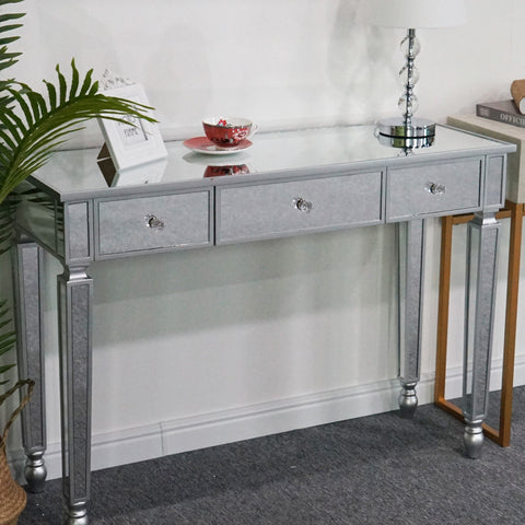 Three Drawers Mirror Table Dressing Table Console Table