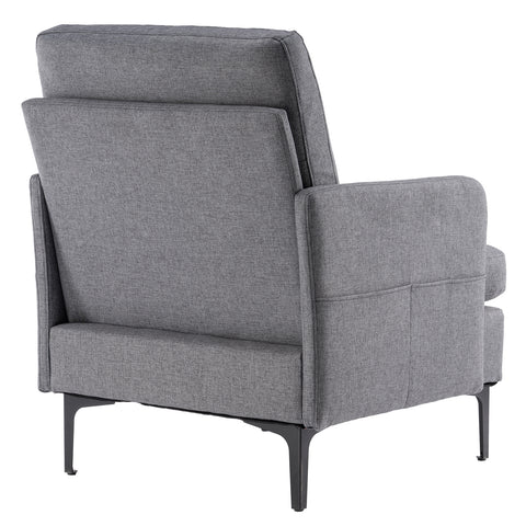 Lounge Chair, Comfy Single Sofa Accent Chair for Bedroom Living Room Guestroom, Dark Grey