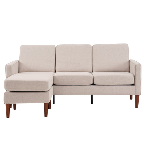 182*73*73cm Fabric Art 2nd Generation American Armrest 3 Persons With Concubine Pedal Indoor Modular Sofa Beige