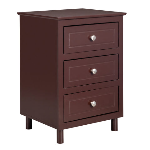 45*38*63cm Country Style Three Drawer Night Table Large Size Brown