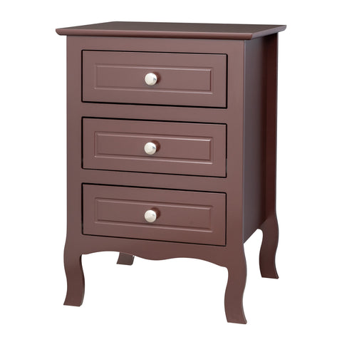 45*38*63cm Country Style Three Drawer Night Table Large Size Brown