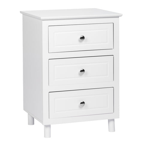 45*38*63cm Country Style Three Drawer Night Table Large Size White