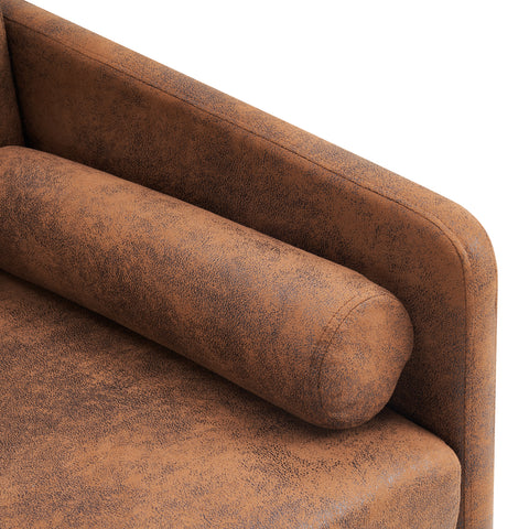 134*71*74cm Hot Stamping Cloth With Pillow Two-seater Surrounding Chair Indoor Two-seater Sofa Brown